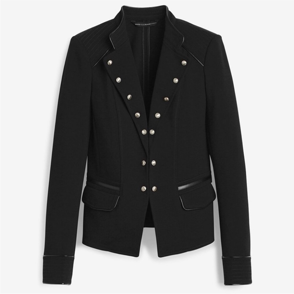 White House black market Ponte Military style blazer jacket